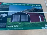 UNUSED KJ 33 FT X 25 FT DOUBLE GARAGE STEEL BARN SHED (MODEL:K3325G)