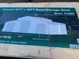 UNUSED KJ 42 FT X 30 FT METAL STORAGE SHED (MODEL: K4230W)