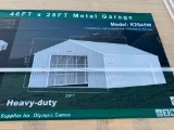 UNUSED KJ 46 FT X 25 FT METAL GARAGE (MODEL: K2545W)