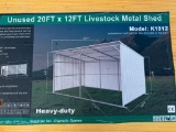 UNUSED KJ 20 FT X 12 FT LIVESTOCK METAL SHED
