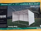 UNUSED KJ 20 FT X 12 FT LIVESTOCK METAL SHED