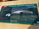 UNUSED KJ 40 FT X 20 FT STEEL CARPORT SHED