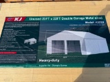 UNUSED KJ 23 FT X 22 FT DOUBLE GARAGE METAL SHED (MODEL:K2223)