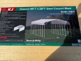 UNUSED KJ 40FT X 20FT STEEL CARPORT SHED