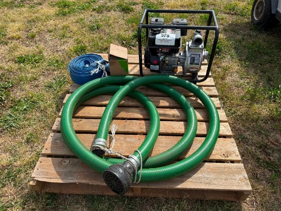 IRONTON 2" SUMP PUMP W/ HOSES (RUNS AND OPERATES)