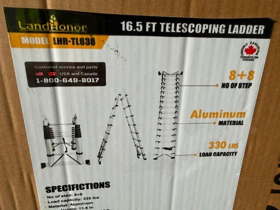 UNUSED LANDHONOR 16.5FT TELESCOPING LADDER