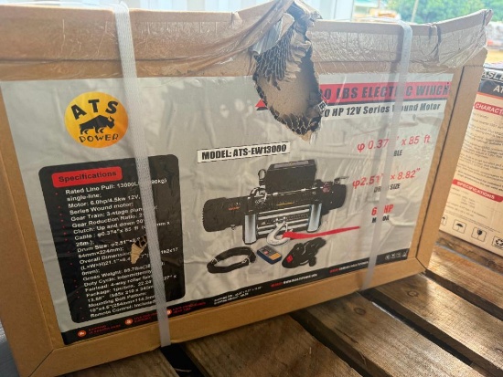UNUSED ATS 13000 LB ELECTRIC WINCH
