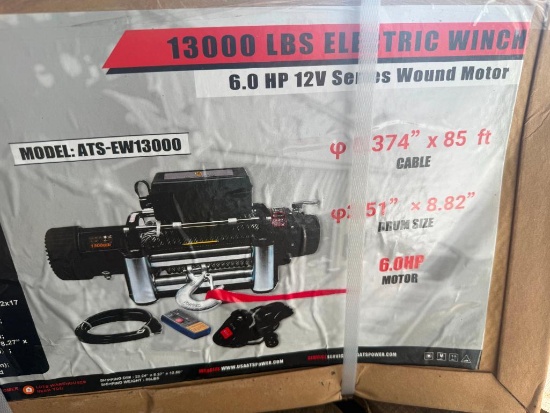 UNUSED ATS 13000 LB ELECTRIC WINCH