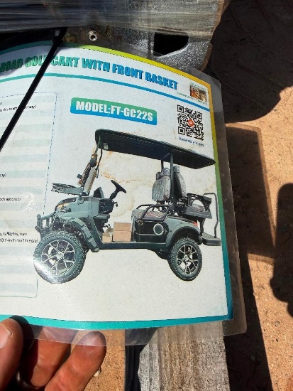 **LEFT REAR ARM SLIGHTLY BENT SEE PICTURES**UNUSED FUTURE ELECTRIC 4 PASSENGER OFF-ROAD GOLF CART