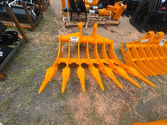 Unused 32 Inch Excavator Rake W/Teeth
