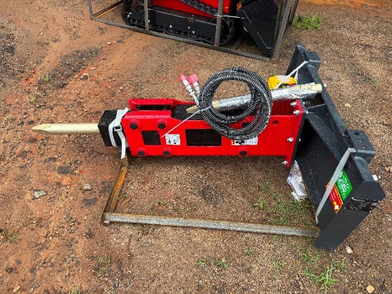 UNUSED RAYTREE SKID STEER HYDRAULIC BREAKER ATTACHMENT (*NO GAS TANK*)