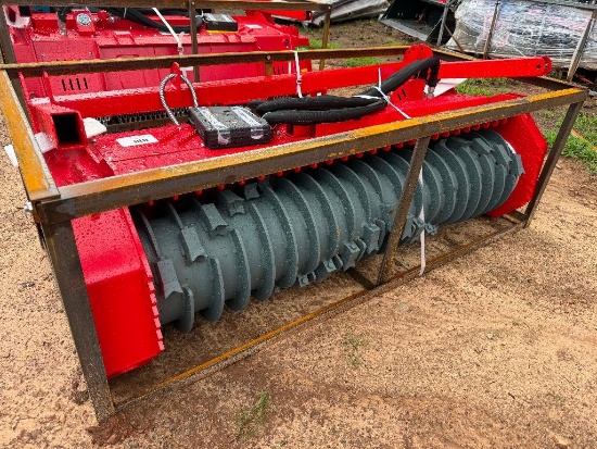 UNUSED RAYTREE SKID STEER DRUM MULCHER (**REQUIRES HIGH FLOW 30 - 45 GPM**,