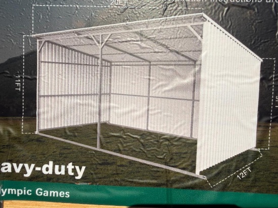 UNUSED KJ 20 FT X 12 FT LIVESTOCK METAL SHED (MODEL:1912)