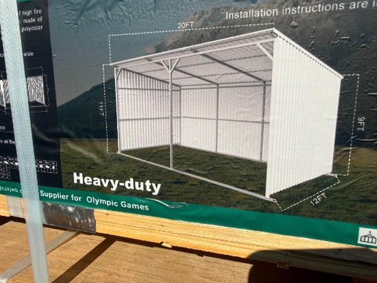 UNUSED KJ 20 FT X 12 FT LIVESTOCK METAL SHED (MODEL:1912)
