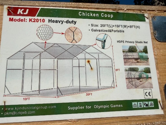 Unused Kj Chicken Coop (20ft L X 10 Ft W X 8 Ft H)