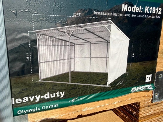 Unused Kj 20 Ft X 12 Ft Livestock Metal Shed (Model:1912)