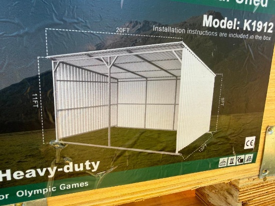UNUSED KJ 20 FT X 12 FT LIVESTOCK METAL SHED (MODEL:1912)