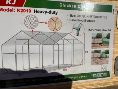 Unused Kj Chicken Coop (20 Ft L X 10 Ft W X 8 Ft H)