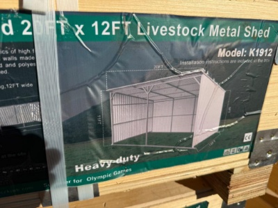 Unused Kj 20 Ft X 12 Ft Livestock Metal Shed