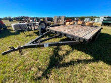 14.5'W 2.5' DOVETAIL 2 AXLE TRAILER **NO TITLE** (90" W) R2