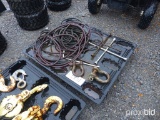 Pallet of Assorted Clevises, Air Hoses, and Lug Wrenches