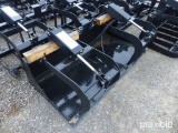 66-Inch Double Cylinder Solid Bottom Grapple Bucket for a Skid Steer
