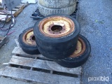 Set of Four Solid Wheels and Tires