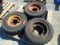 Three Miscellaneous Forklift Tires and Wheels