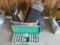 TOTE W/ PAPER SHREDDER, PICTURE FRAMES, OTHER OFFICE SUPPLIES