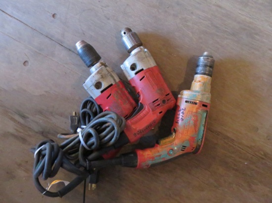 (3) 120V MILWAUKEE DRILLS