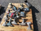 PALLET W/ MAKITA 18V POWER DRILLS & IMPACTS, (2) BATTERIES, (3) CHARGERS