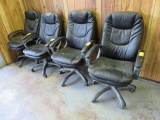 (4) LEATHER OFFICE CHAIRS