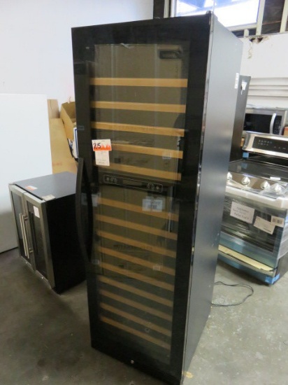 WINE ENTHUSIAST Q SERIES 50 BOTTLE DUAL ZONE WINE CABINET (BAD BOARD)