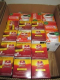 BOX OF 12 FOLGERS KCUPS 12 PACKS AND 6 DUNKIN DONUTS DECAF KCUPS 10 PACKS
