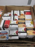 BOX OF 10 TAZO KCUPS 10 PACKS ASSORTED AND 4 BIGELOW VANILLA CHAI KCUPS 12