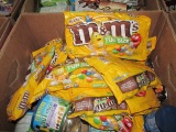 BOX OF PEANUT M&M'S CANDIES AND PLANTERS ANTIOXIDANT MIX