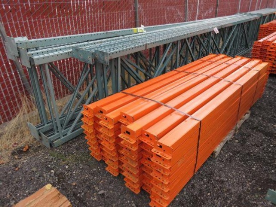 PALLET RACKING - (6) 24.5' X 42", (5) 22' X 42" UPRIGHTS & (56) 9' CROSSARMS