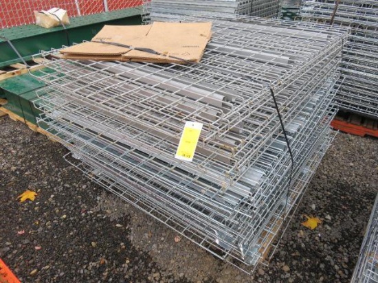 PALLET W/ APPROX. (32) 52" X 46" METAL PALLET RACKING SHELVES
