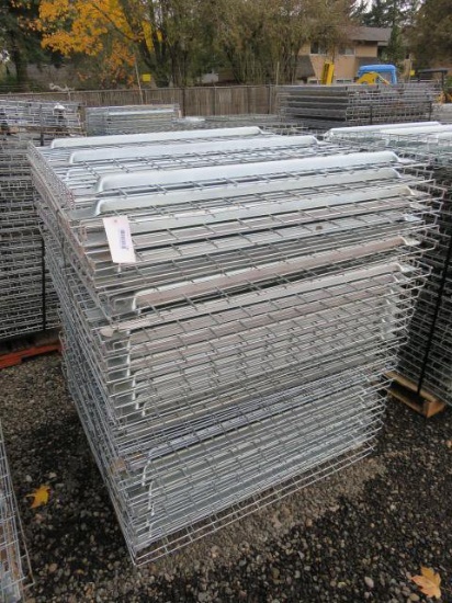 PALLET W/ APPROX. (54) 49" X 46" METAL PALLET RACKING SHELVES