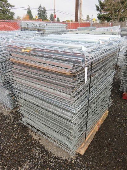 PALLET W/ APPROX. (54) 49" X 46" METAL PALLET RACKING SHELVES
