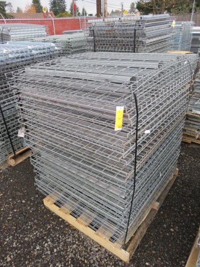 PALLET W/ APPROX. (54) 42" X 46" METAL PALLET RACKING SHELVES