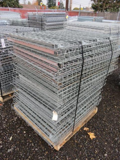 PALLET W/ APPROX. (54) 42" X 46" METAL PALLET RACKING SHELVES