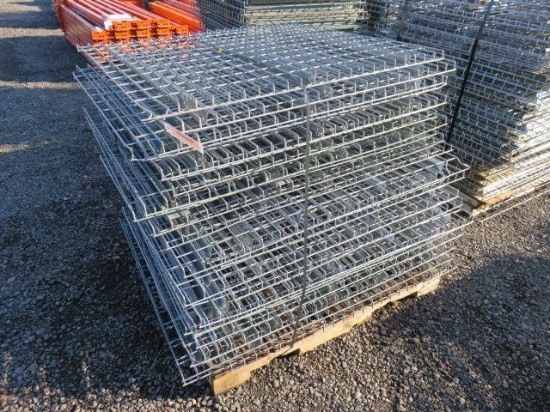 PALLET W/ APPROX. (21) 46" X 46" METAL PALLET RACKING SHELVES