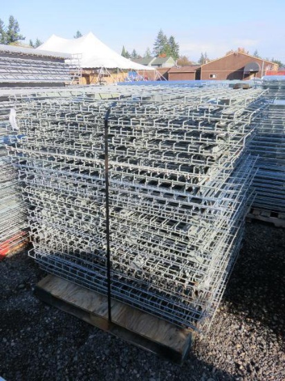 PALLET W/ APPROX. (46) 42" X 51" METAL PALLET RACKING SHELVES