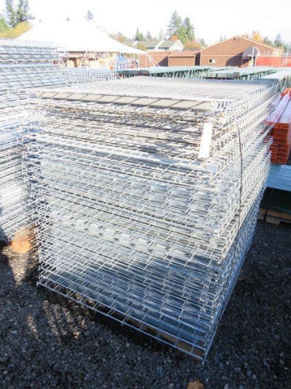 PALLET W/ APPROX. (46) 44" X 51" METAL PALLET RACKING SHELVES