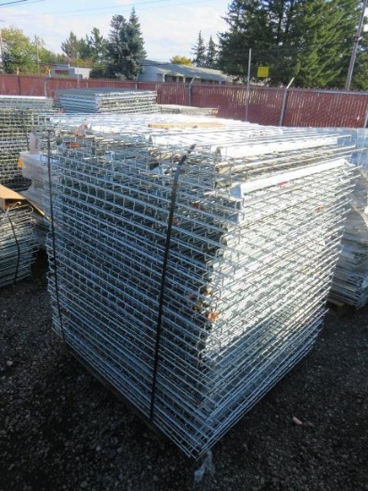PALLET W/ APPROX. (64) 48" X 51" METAL PALLET RACKING SHELVES