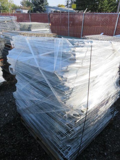 PALLET W/ APPROX. (58) 48" X 51" METAL PALLET RACKING SHELVES