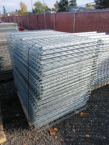 PALLET W/ APPROX. (64) 42" X 58" METAL PALLET RACKING SHELVES