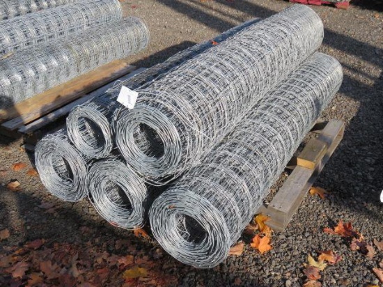 PALLET W/ (5) PARTIAL ROLLS OF 6' FIELD FENCE