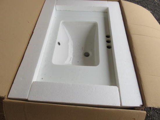 PALLET W/ (3) 30'' & (1) 24'' CERAMIC BATH VANITY COUNTERS
